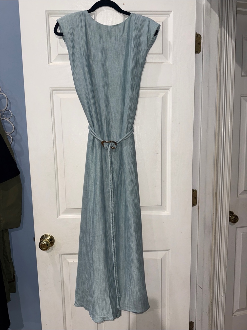 entro Light Blue Maxi Dress with Waist Tie